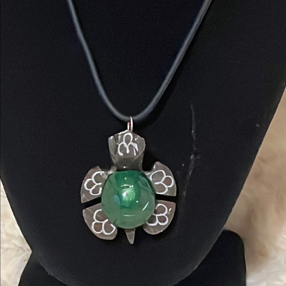 Marble Elegant Green Turtle Pendant Necklace Perfect Gifts Ideas